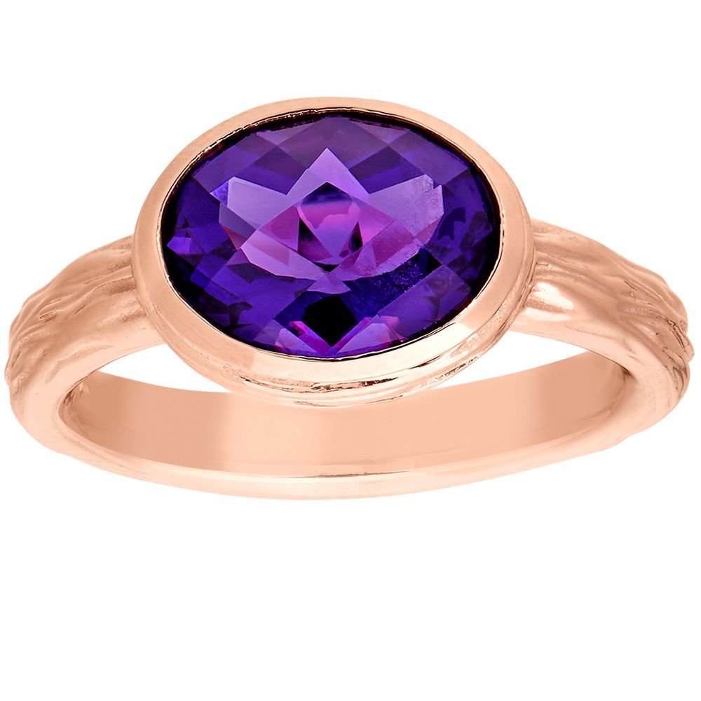 Bezel Gemstone Textured Ring Jabel