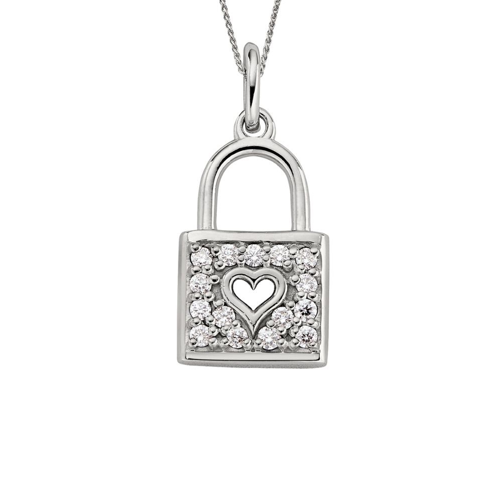 Fu Heart Padlock Pendant Necklace