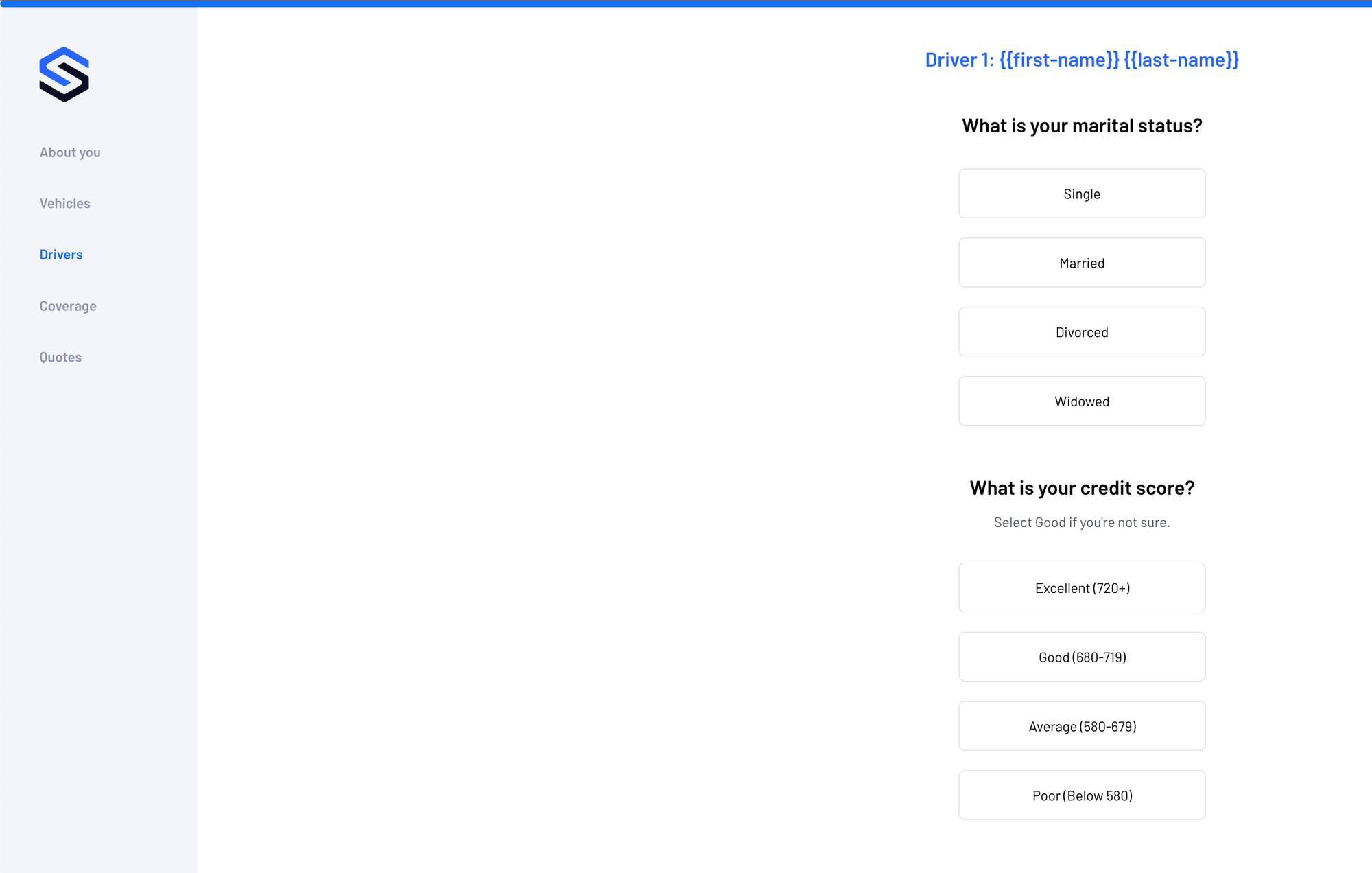 Auto Insurance Template (The Zebra) Template | Feathery