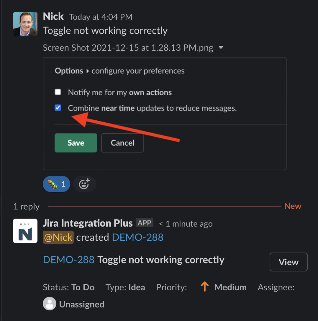 Create a new bug from an image in Slack