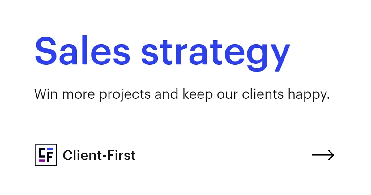 Sales strategy - Client-First