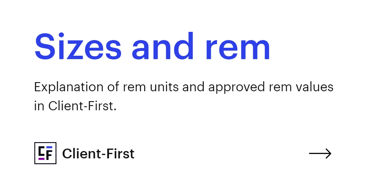 Sizes and rem ClientFirst
