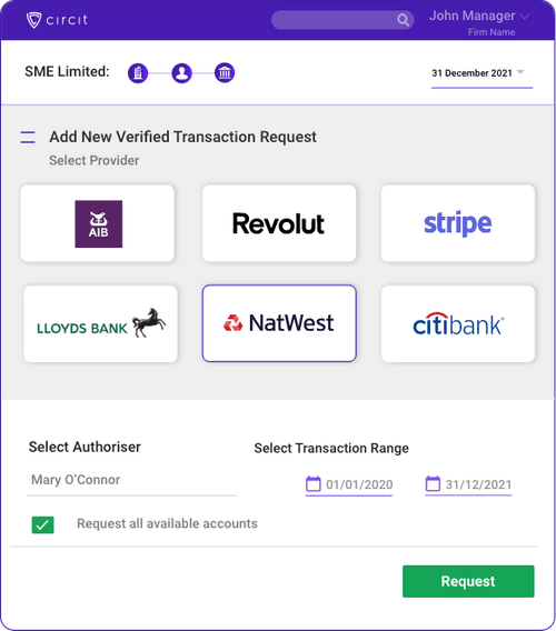 Circit Verified Transactions Open Banking connections