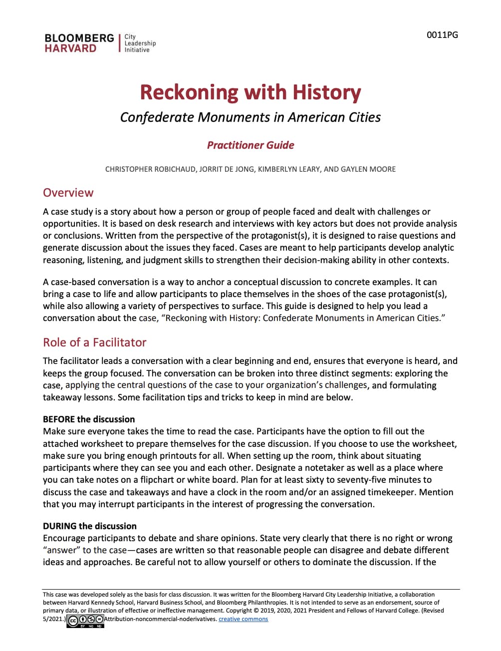 Reckoning with History Confederate Monuments in American Cities - Practitioner Guide