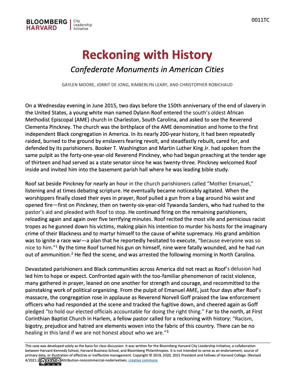 Reckoning with History Confederate Monuments in American Cities - Teaching Case