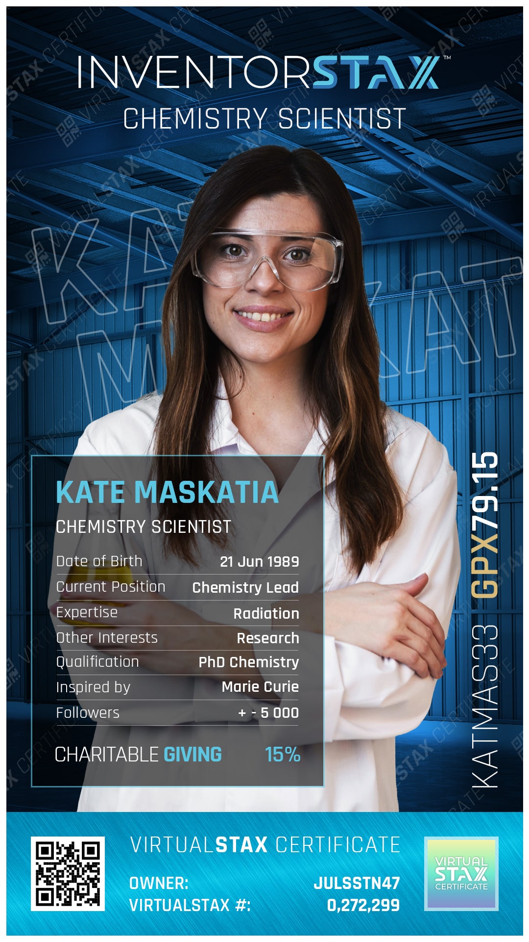 INX Trade Card Kate Maskatia