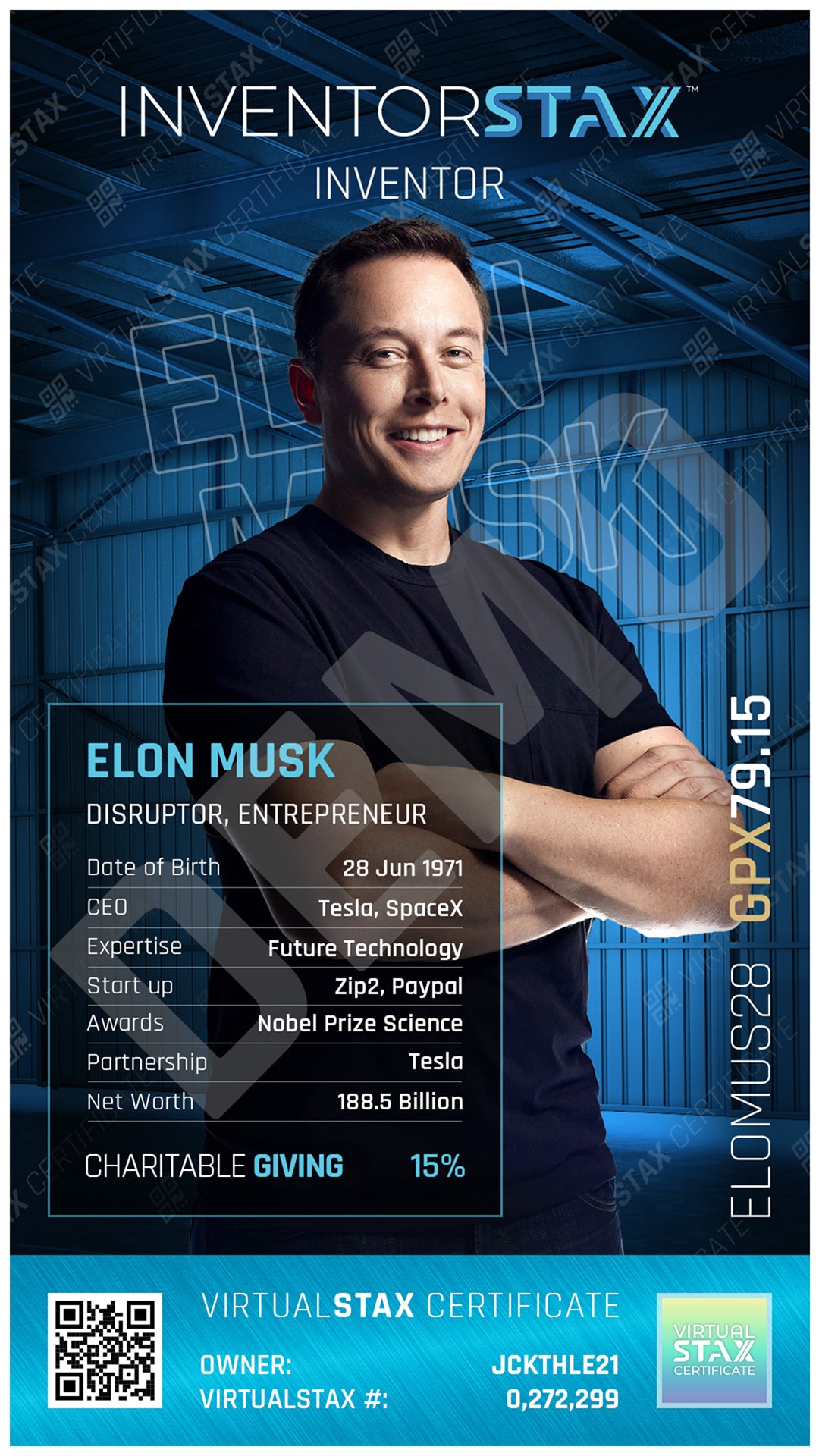INX Trade Card Elon Musk