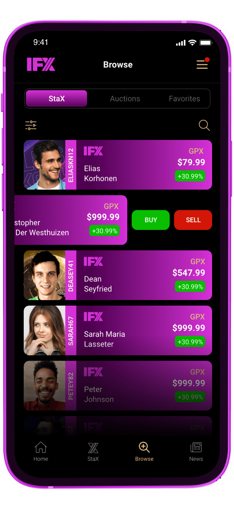 Image of VirtualStax App on mobile phone