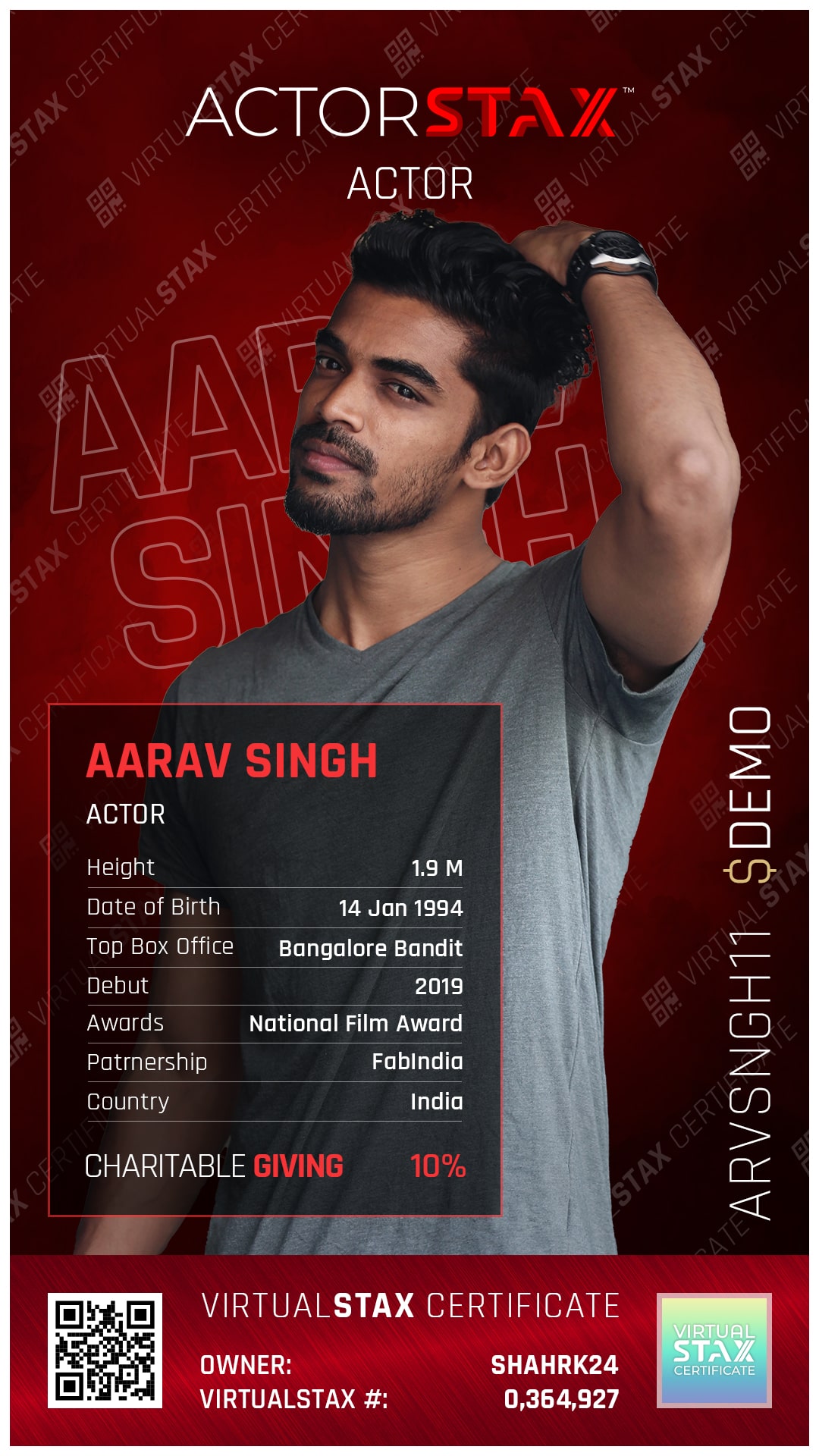 AX Trade Card Aarav Singh