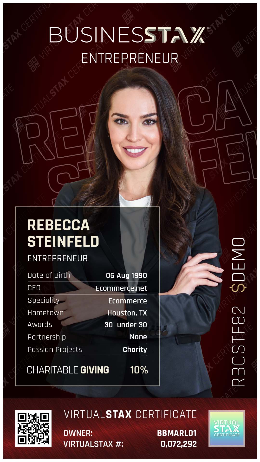 BX Trade Card Rebecca Steinfeld