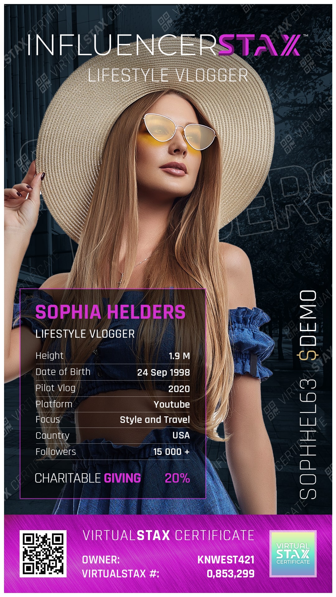 IX Trade Card Sophia Helders