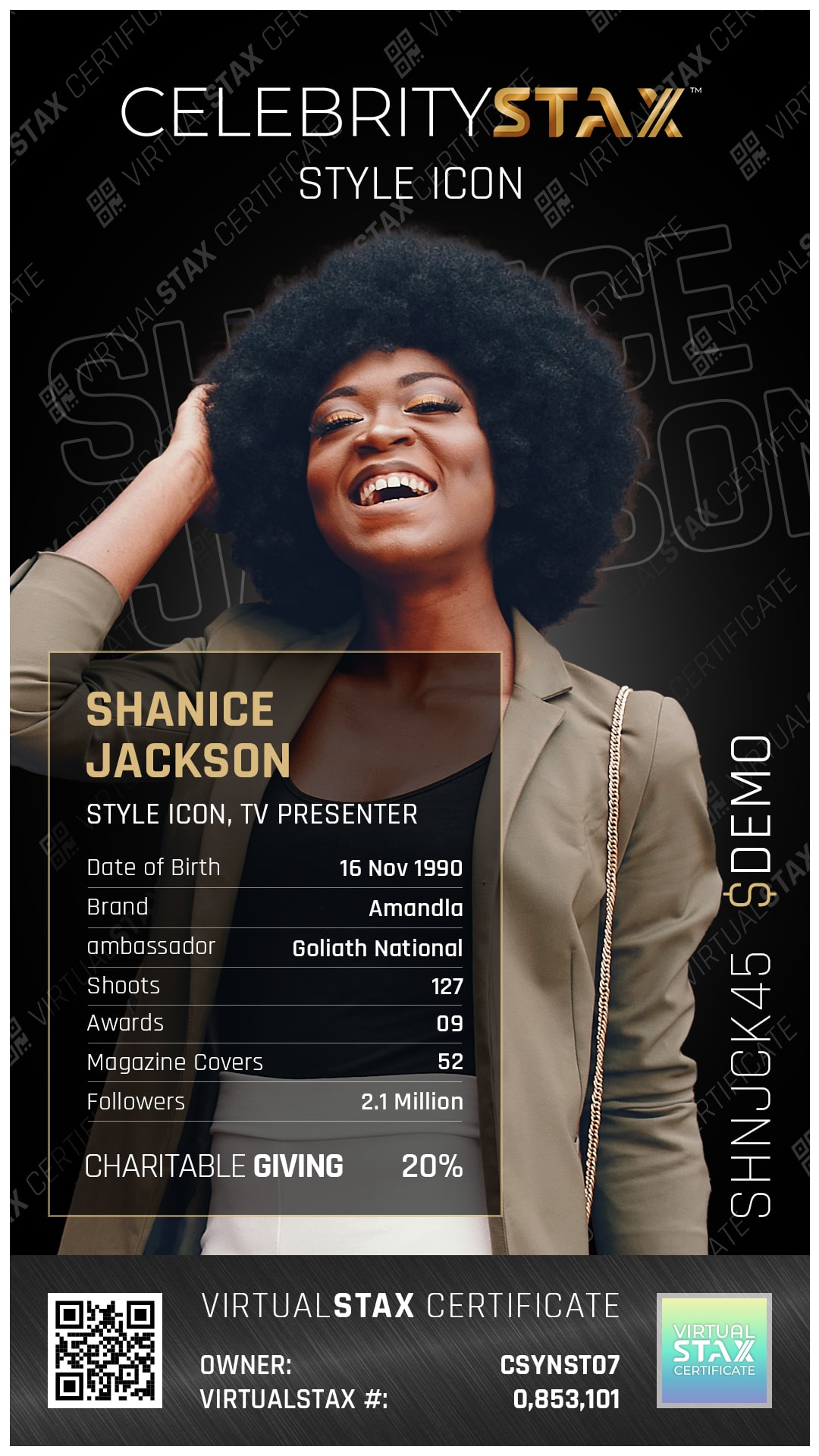 CX Trade Card Shanice Jackson