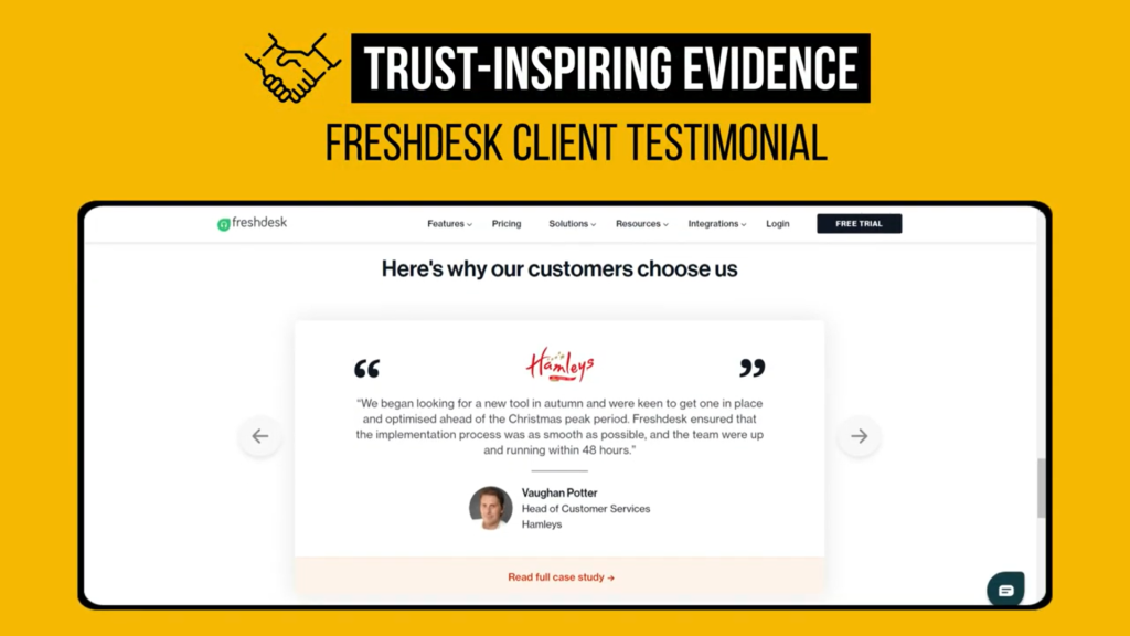 use testimonial on lead generation landing page