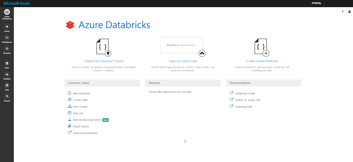 azure databricks web portal