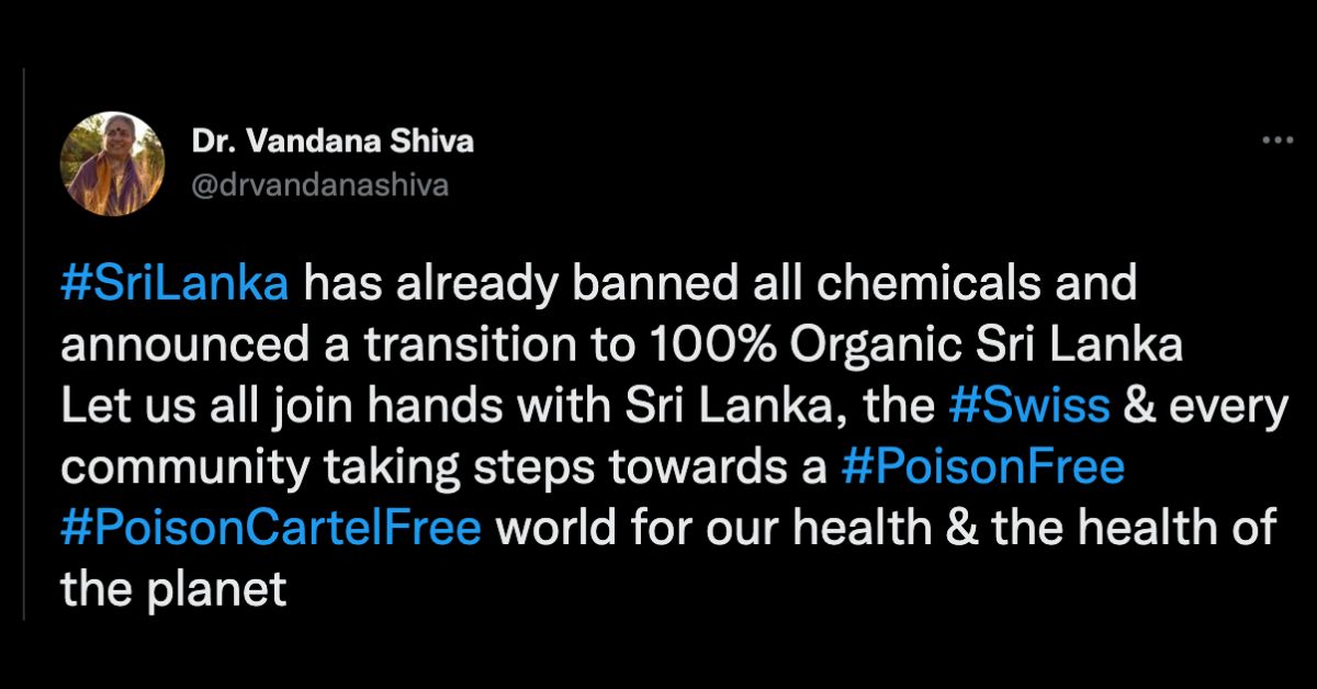 Vandana Shiva e Sri Lanka agronegocio