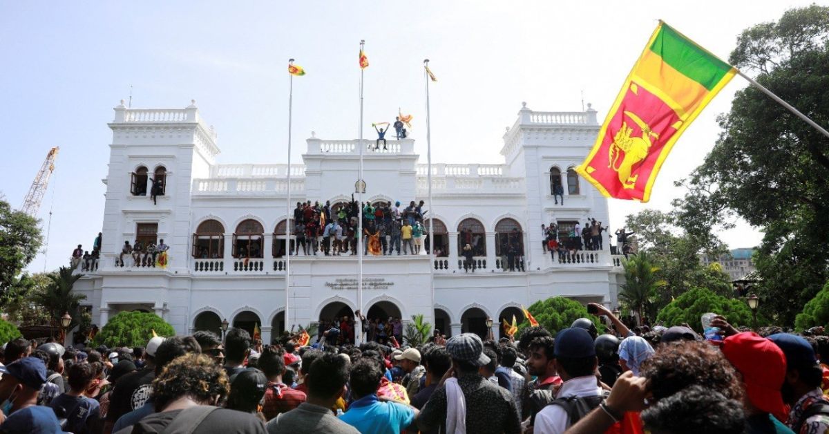 Manifestantes no Sri Lanka