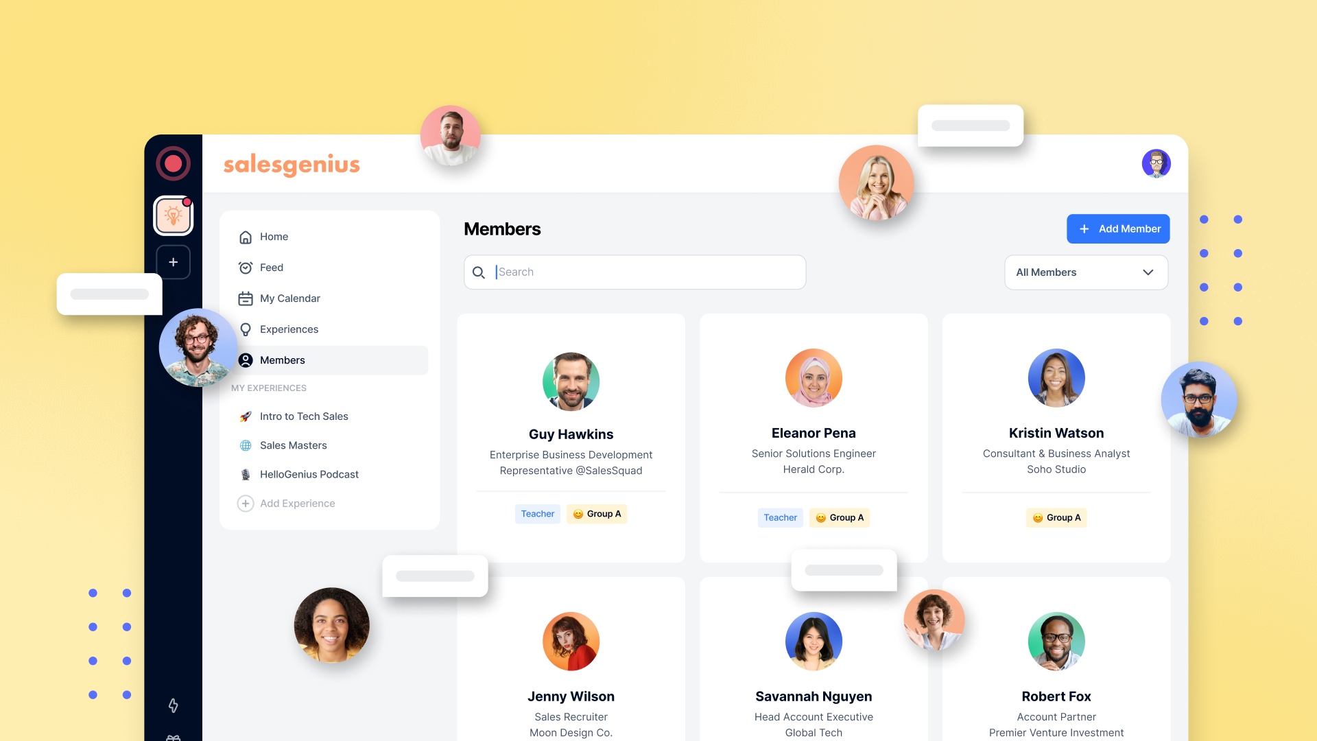 Screenshot of Member Profiles on the Disco Platform