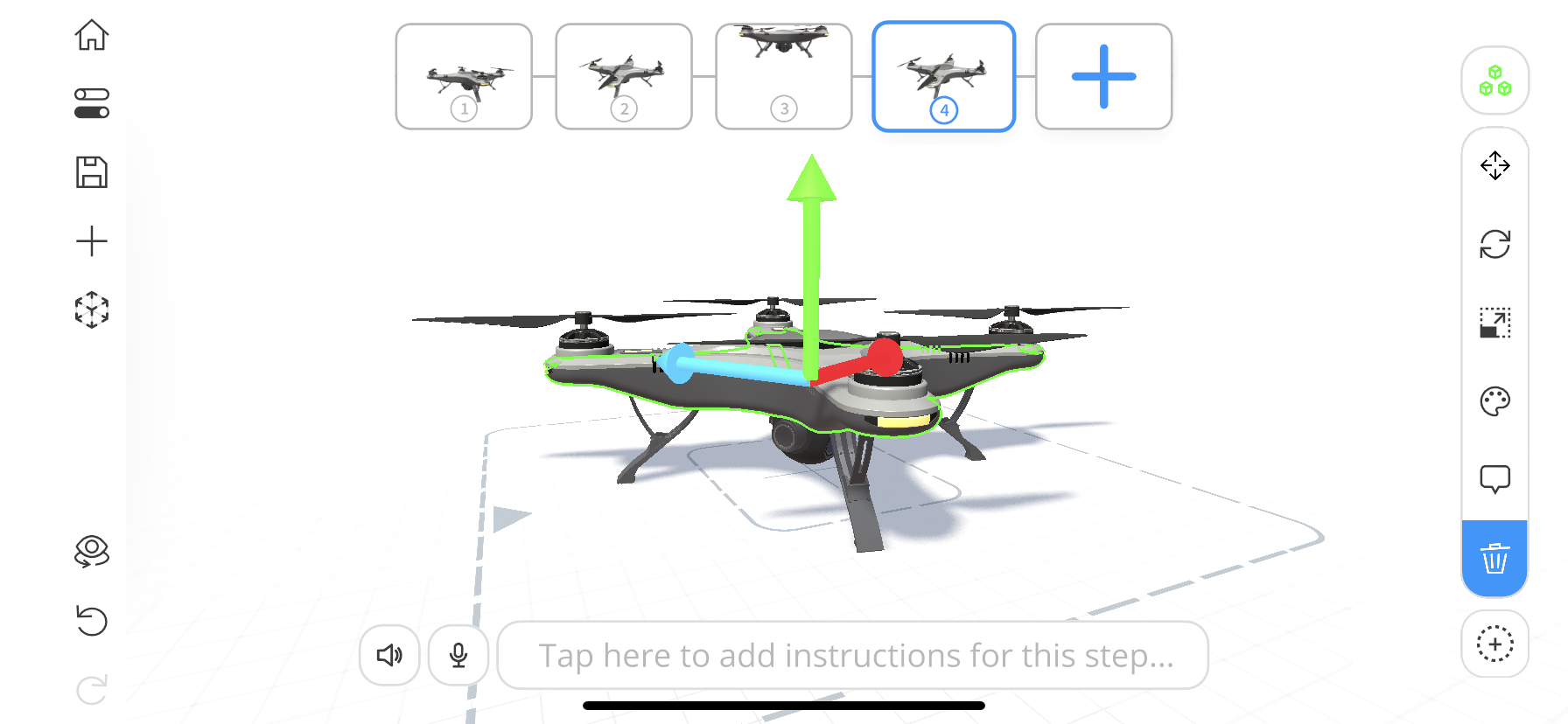Delete button highlighted in Jig file tool bar