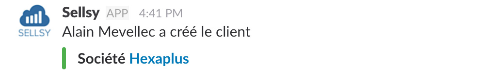 Slack nouveau client créé