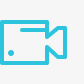 A blue video camera icon