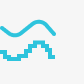 A blue bitrate icon with two curving lines