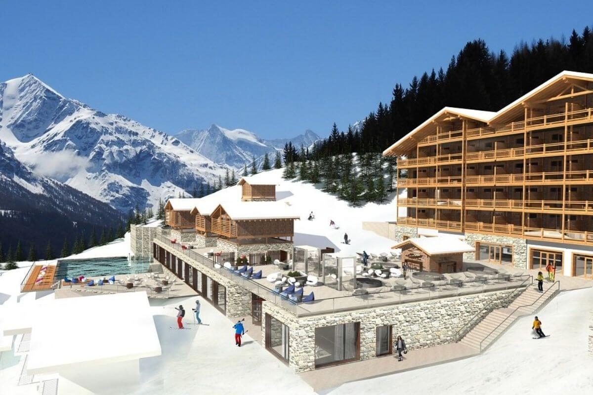 Wooden house , swimming pool , skiing Eringer Hotel Influence Society Hotel Digital Marketing Agency