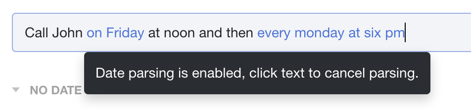 Tick Tick NLP in action