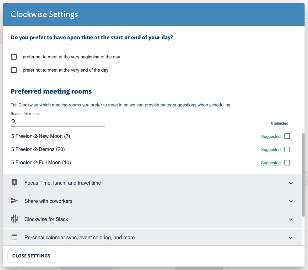 Clockwise working hours settings 2
