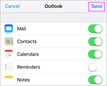 sync outlook on iphone