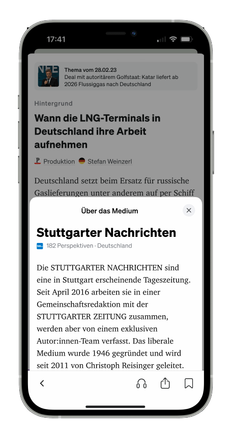 Buzzard App auf dem Handy zeigt Infos über die Stuttgarter Nachtrichten