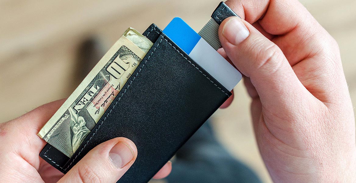 A wallet in two hands