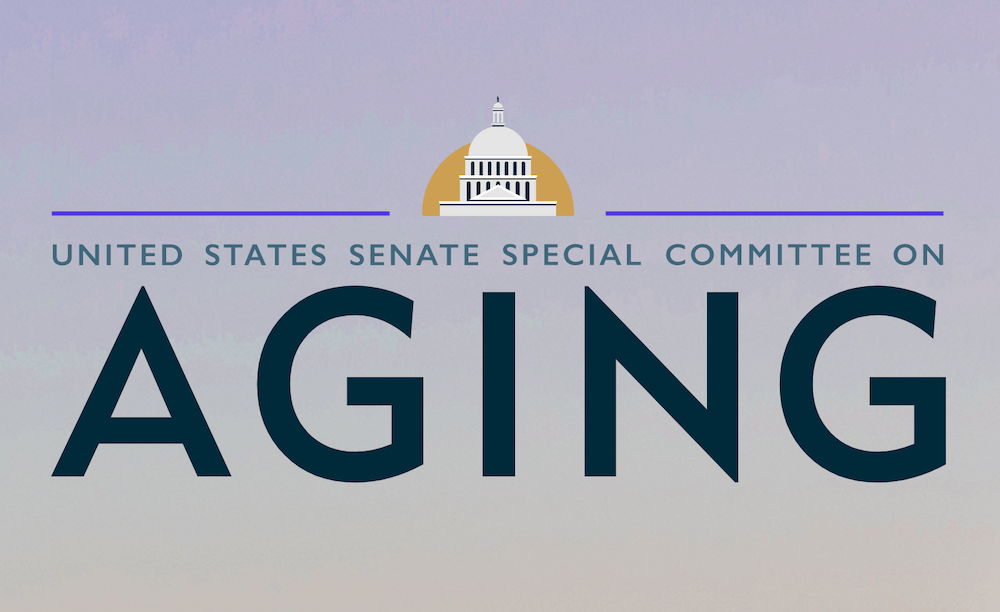 image showing U.S. capitol with text of senate committee on aging