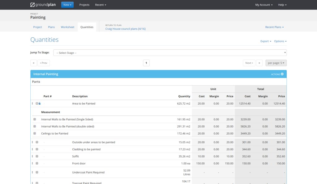 Cloud Based Painting Estimating & Takeoff Software Groundplan