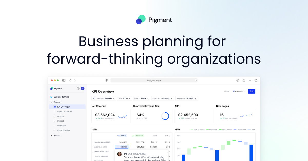 Pigment: the business planning platform for forward-thinking organizations