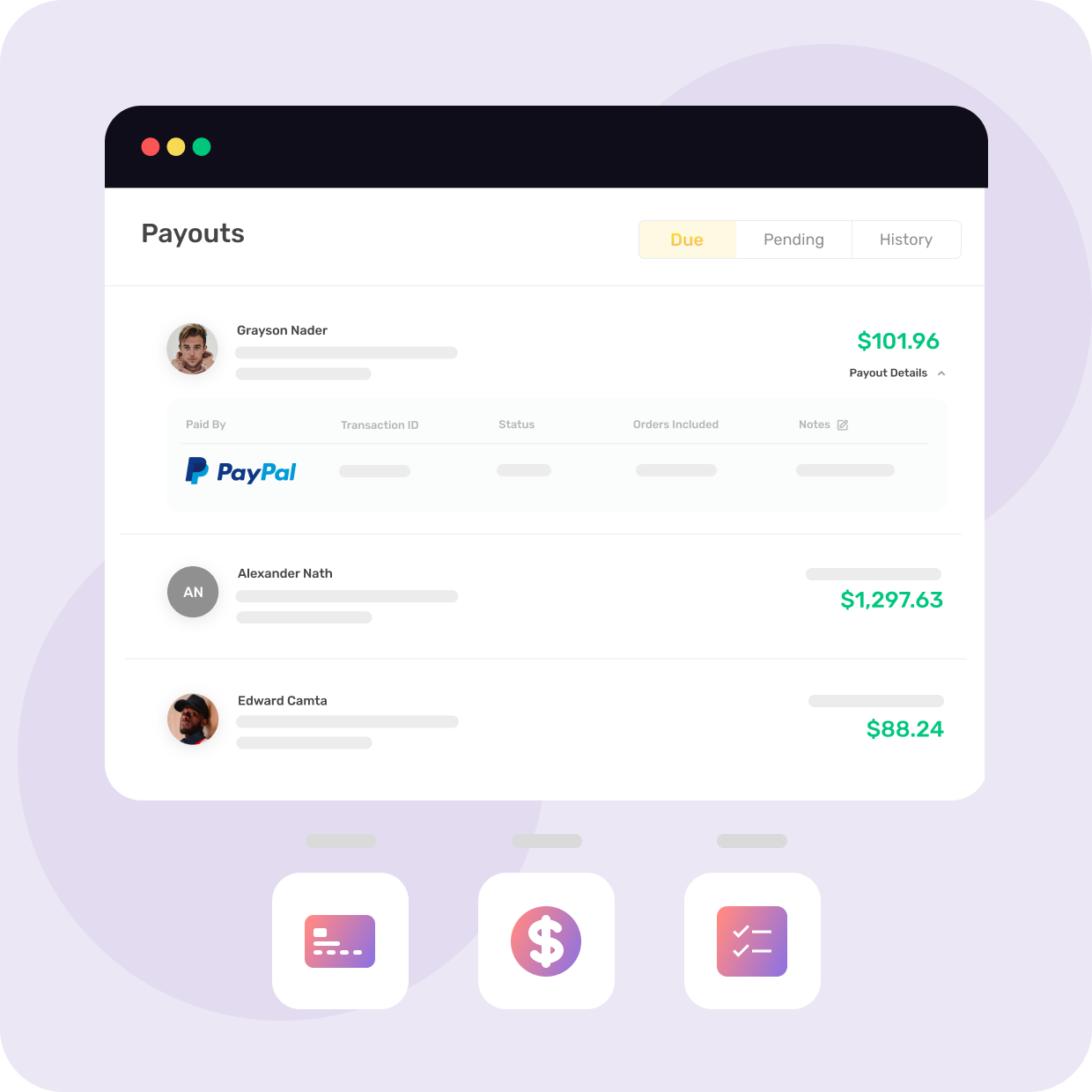 Showing how shopify merchants can send ambassador payments with Buzzbassador