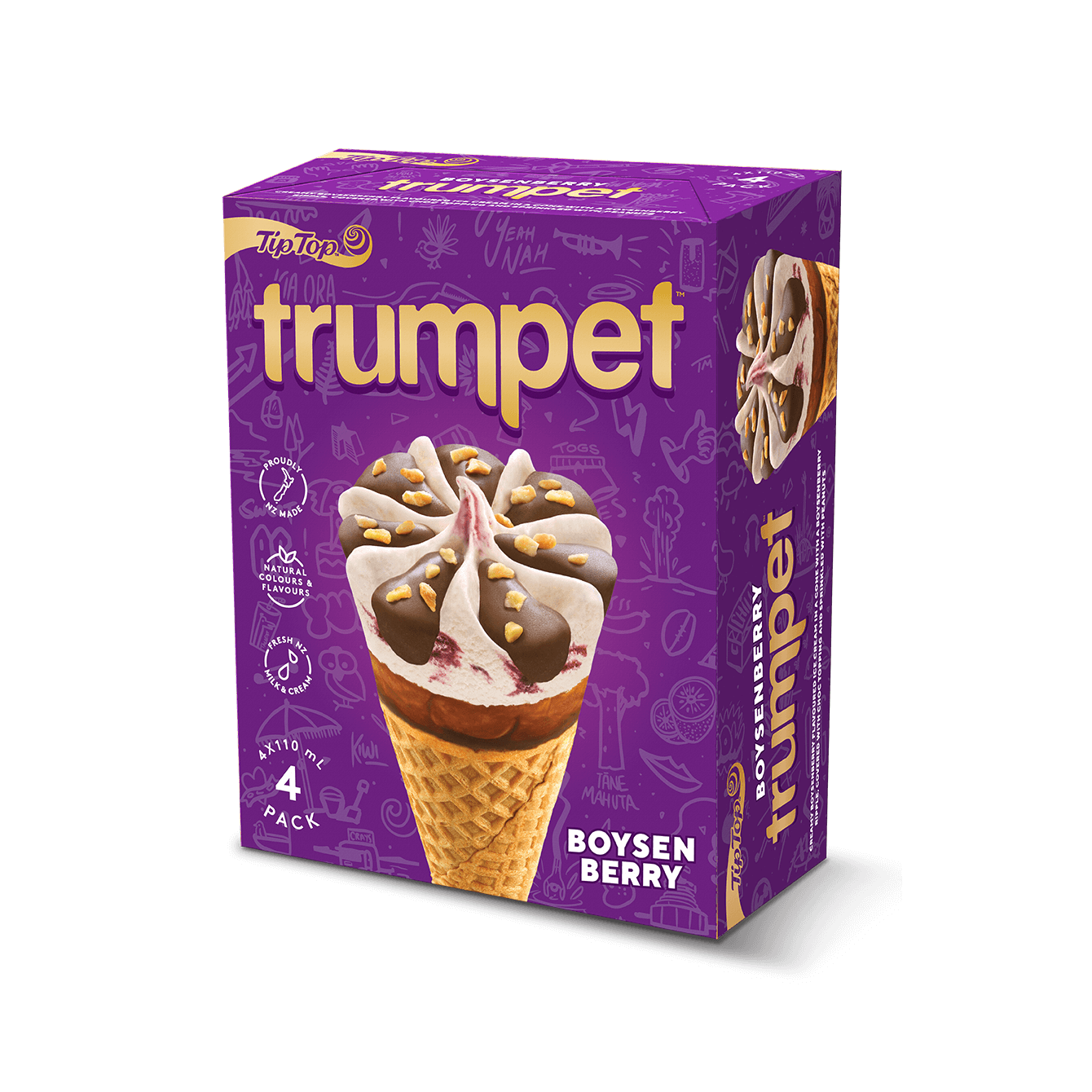 Tip Top Boysenberry Trumpet Ice Cream Tip Top
