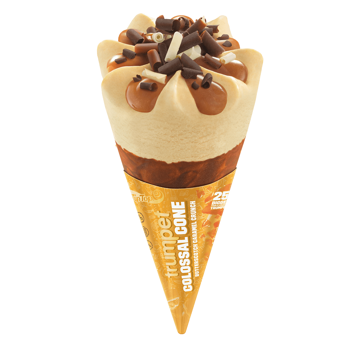Tip Top Colossal Cone Butterscotch Caramel Crunch Ice Cream Tip Top