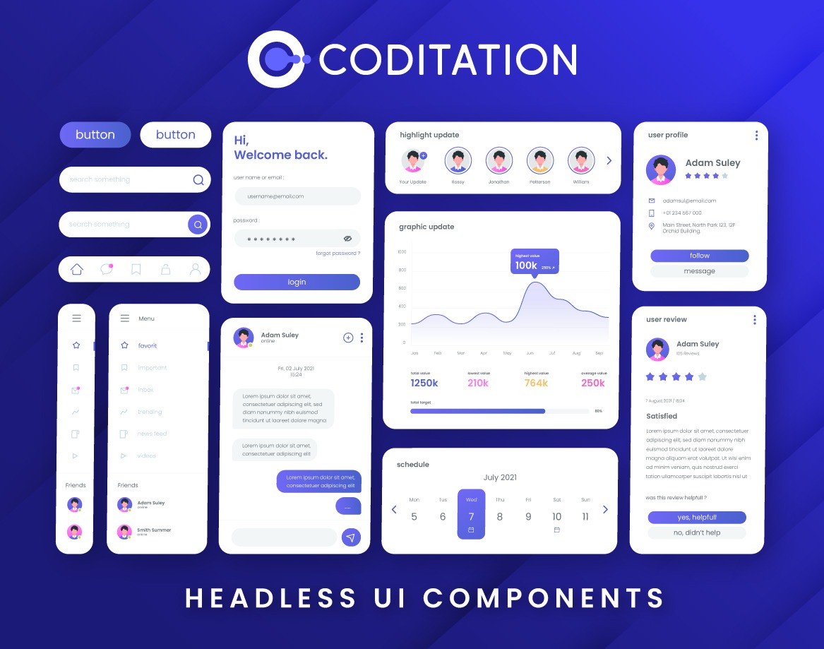 Build highly customizable design systems with headless UI components