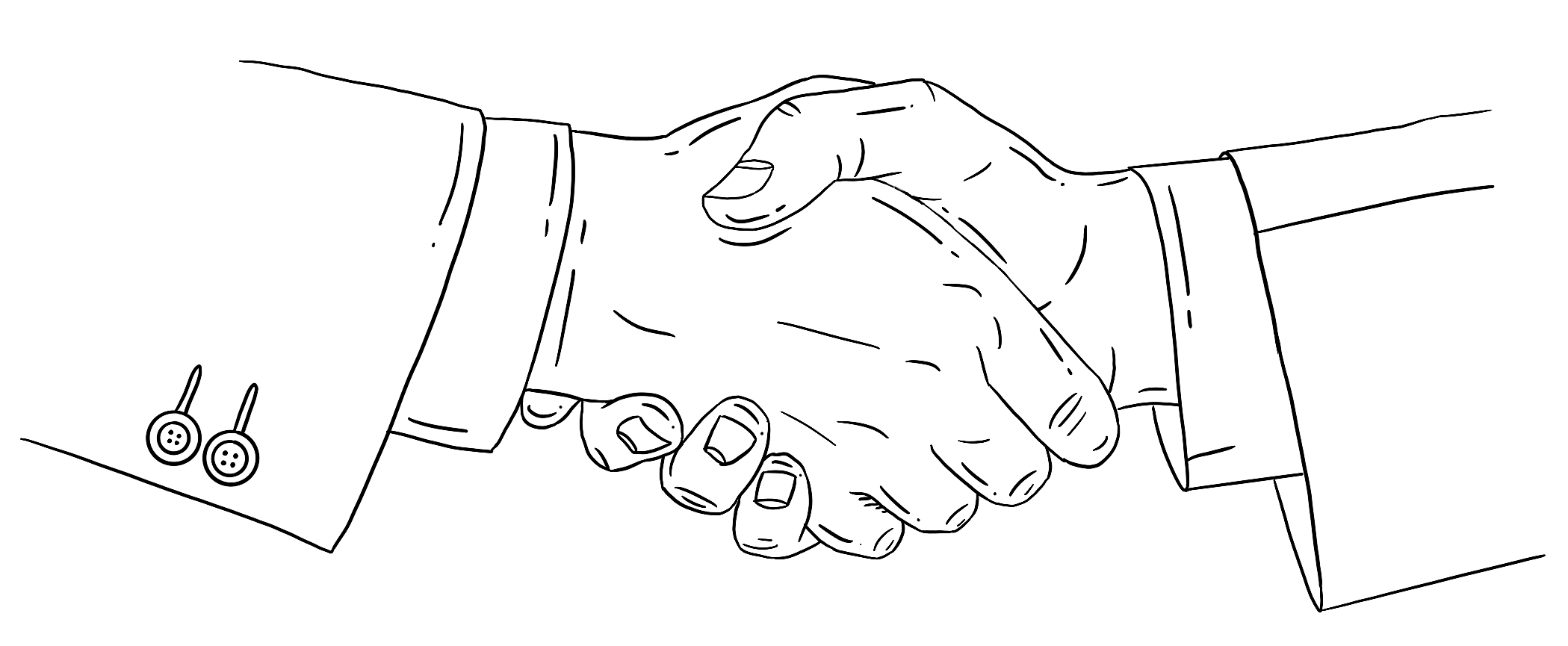 line drawn handshake