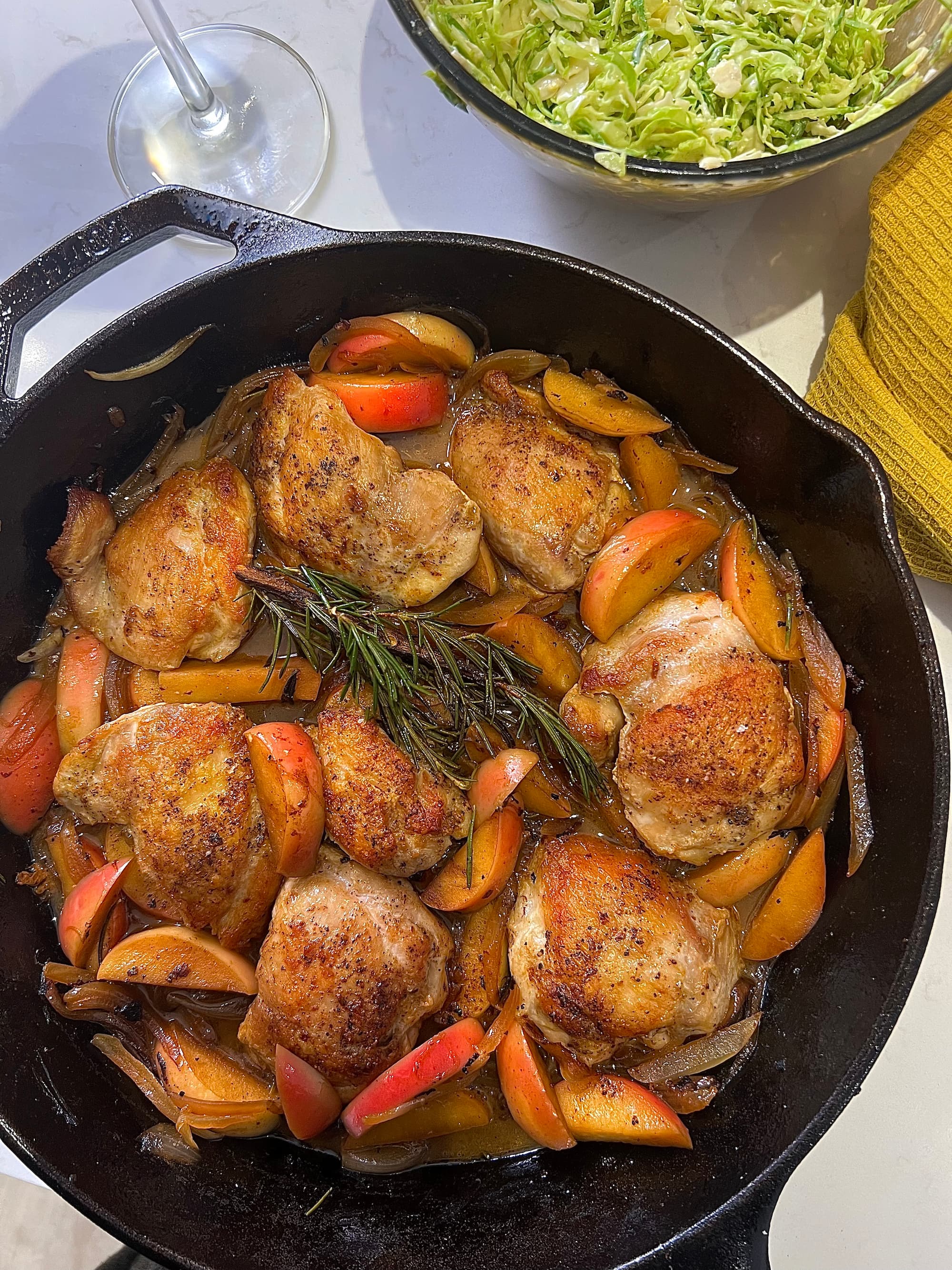 Apple Cider Chicken with Brussel Sprout Slaw Recipe