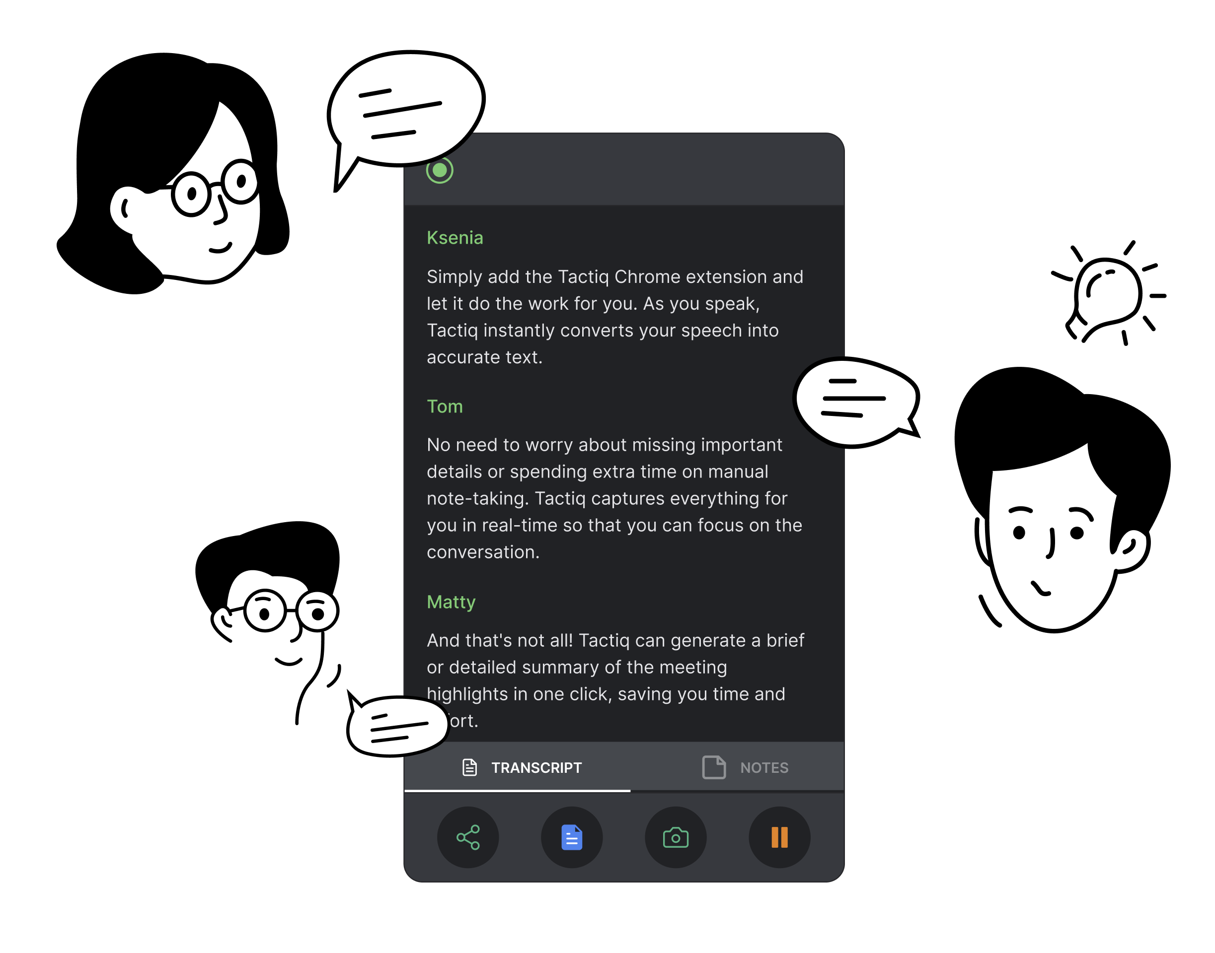 Tactiq | The #1 Live Transcript for Google Meet, Zoom and MS Teams