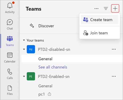 Create a Team on Microsoft Teams