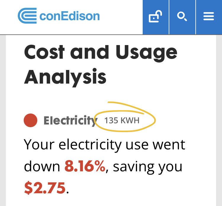 Energy bill showing where to find your kWh usage