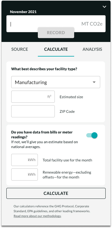 Sustain.Life’s automatic carbon calculator for electricity use