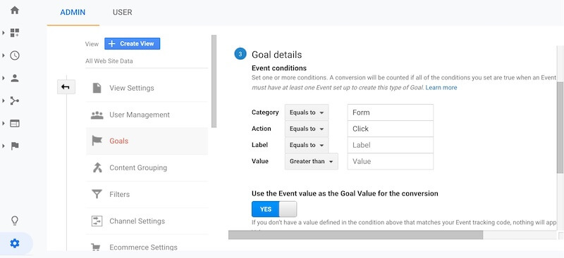 How to set up goals in Google Analytics