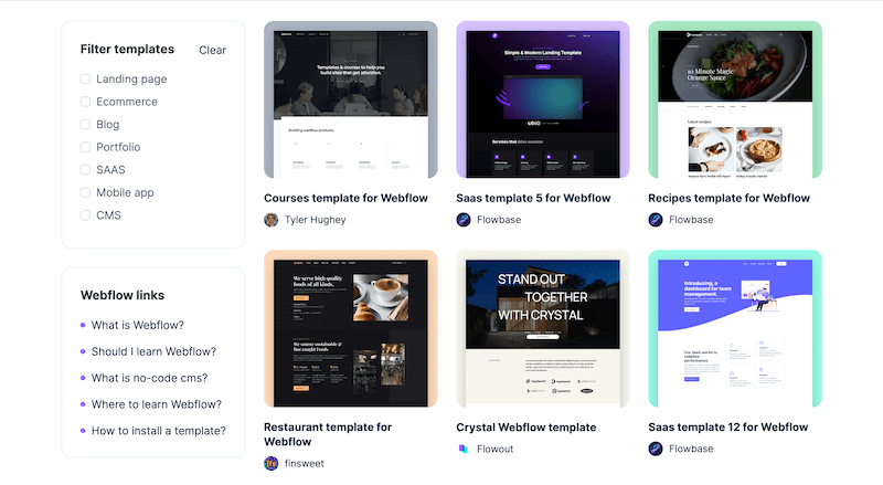 Webflow templates