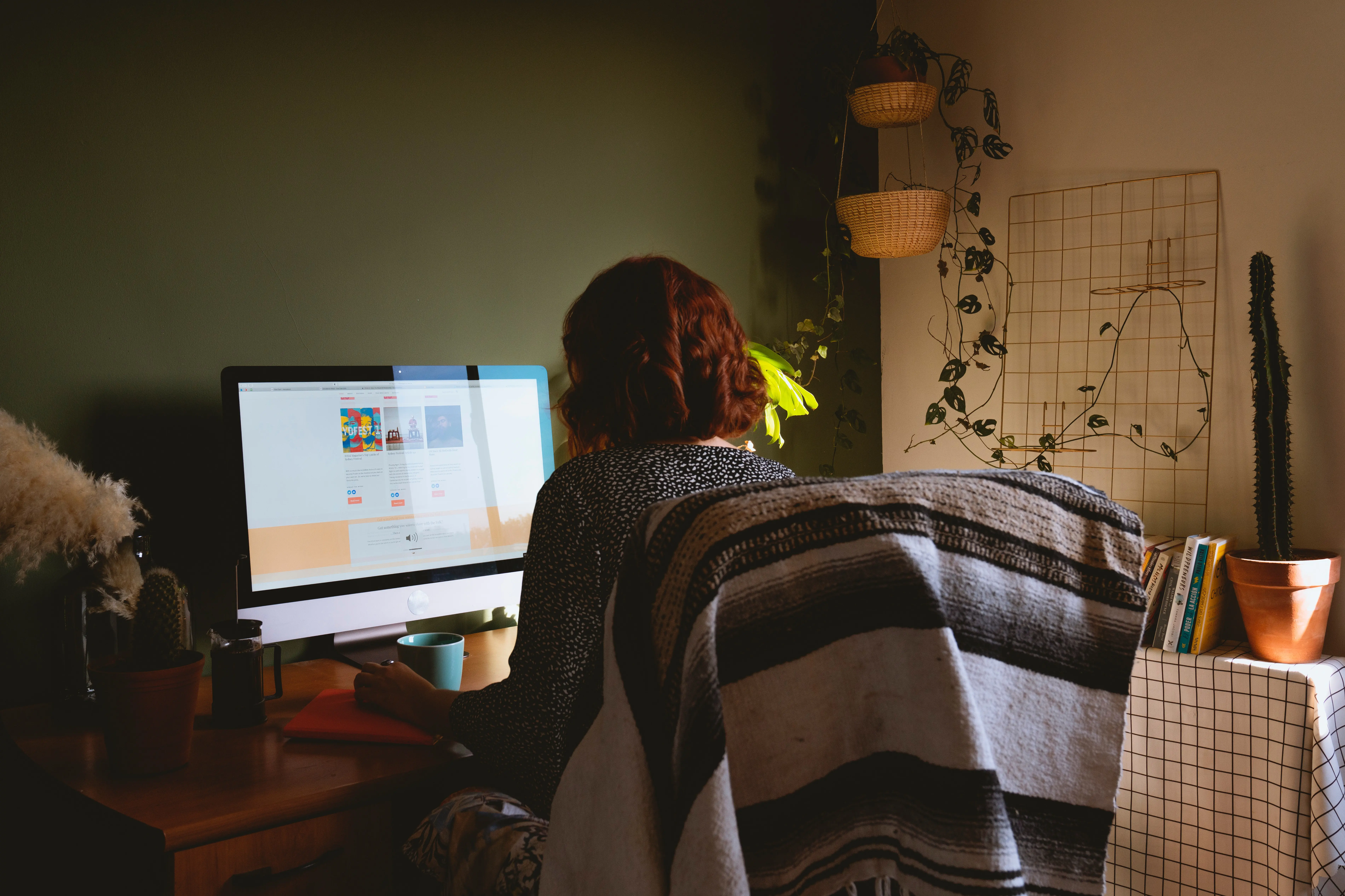 Woman working on a computer