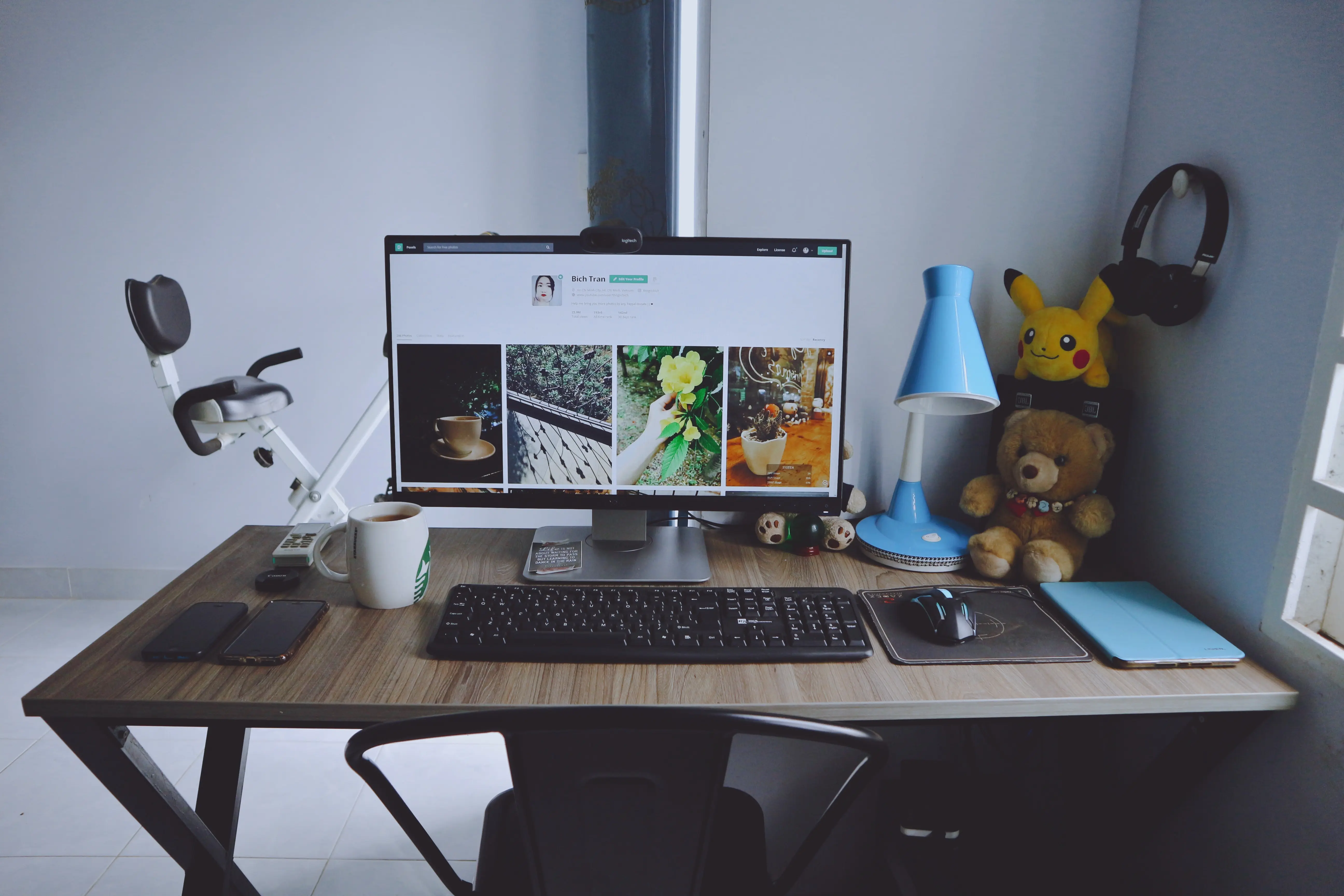 Work table in a home office