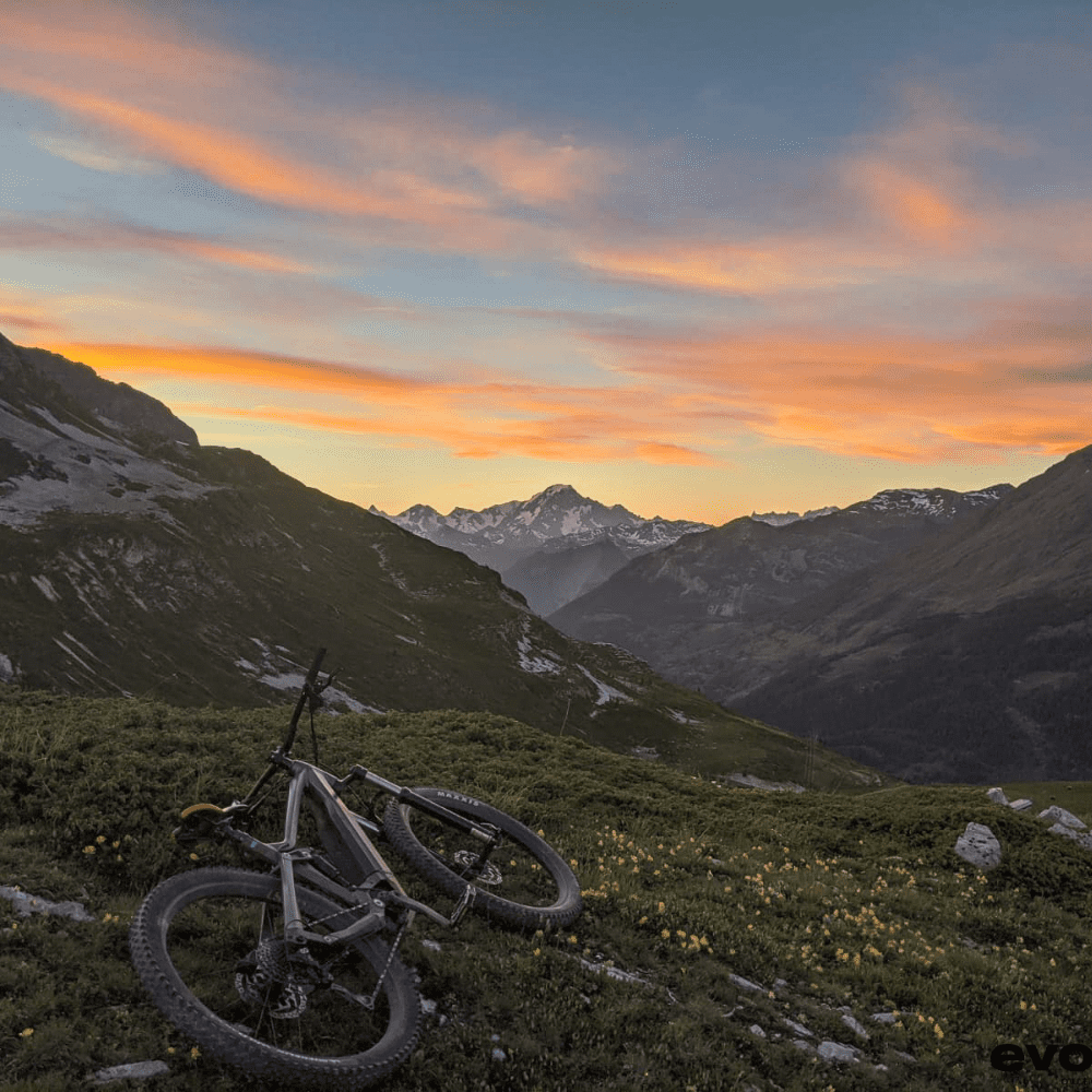 sunset at the solaise refuge