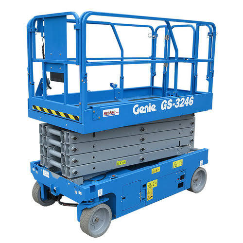 10m platform / 12m working height Electric Scissor Lift Hire Genie